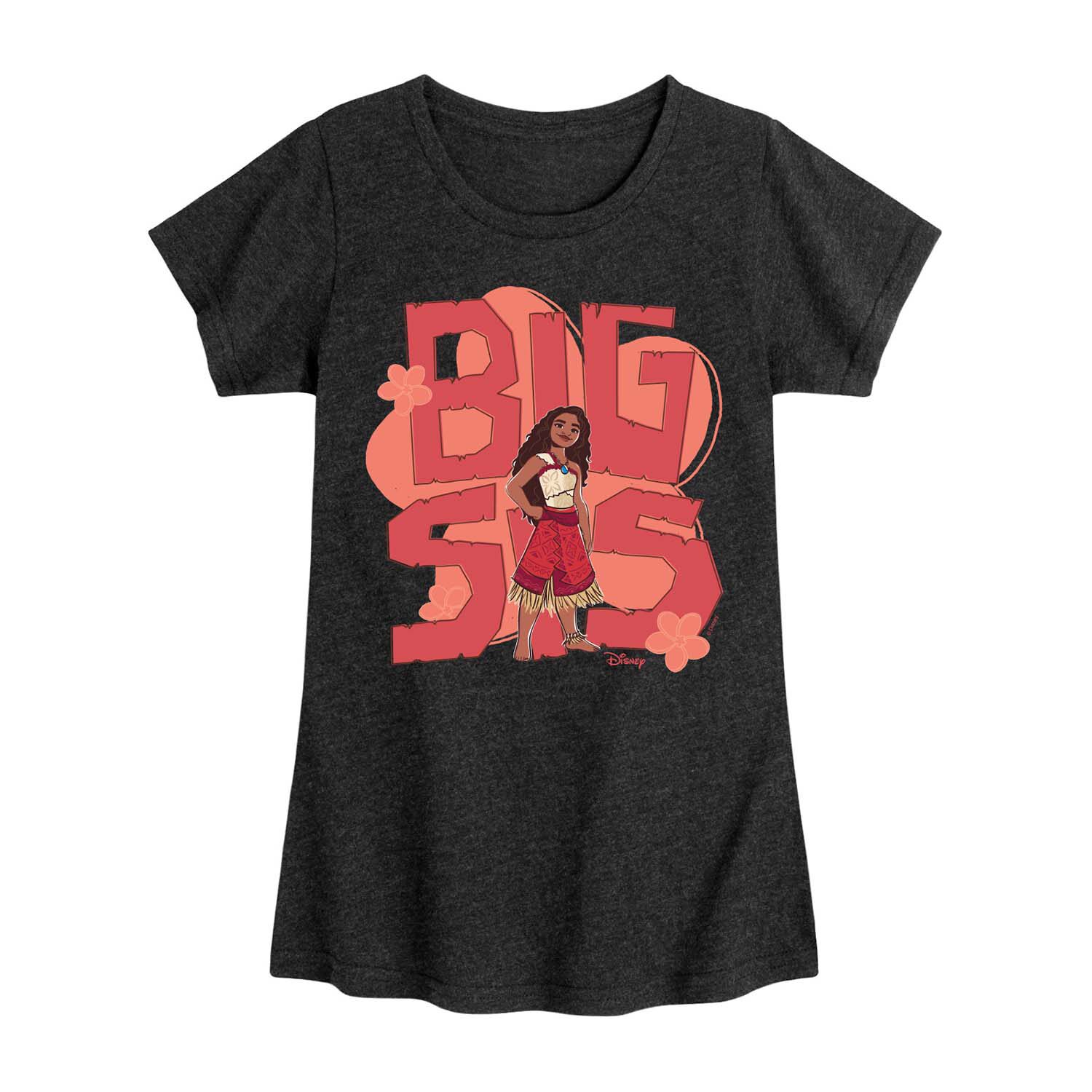 Disney Collection Little & Big Kid Girls Crew Neck Short Sleeve Regular Fit Princess Moana Graphic T-Shirt