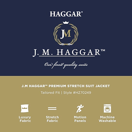 Haggar JMH Tailored Prominent Twill Mens Stretch Fabric Modern Fit Suit Jacket