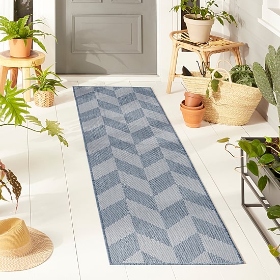 Nicole Miller Country Calla Herringbone Washable 1'9" X 7'2" Outdoor Rectangular Runner
