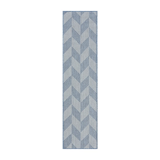 Nicole Miller Country Calla Herringbone Washable 1'9" X 7'2" Outdoor Rectangular Runner