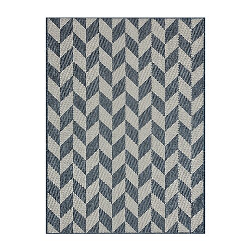Nicole Miller Country Calla Herringbone Washable Outdoor Rectangular Area Rug, One Size, Blue