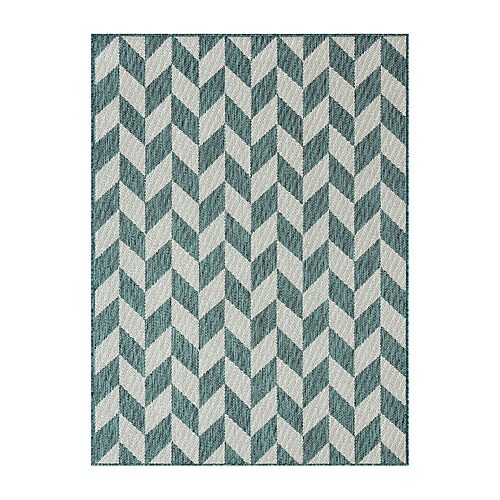 Nicole Miller Country Calla Herringbone Washable Outdoor Rectangular Area Rug, One Size, Green