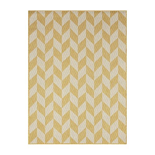 Nicole Miller Country Calla Herringbone Washable Outdoor Rectangular Area Rug, One Size, Yellow
