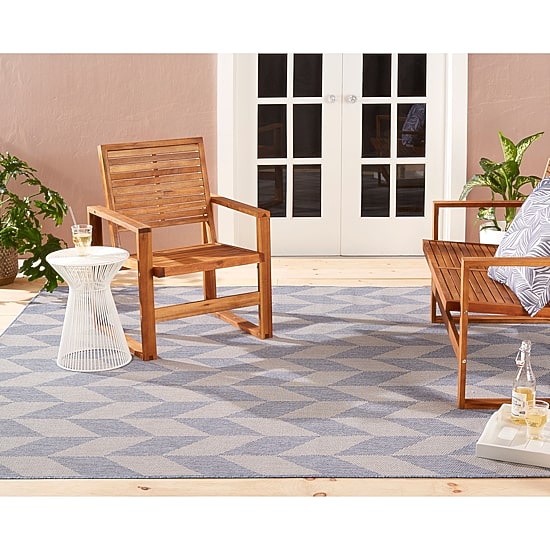 Nicole Miller Country Calla Herringbone Washable Outdoor Rectangular Area Rug