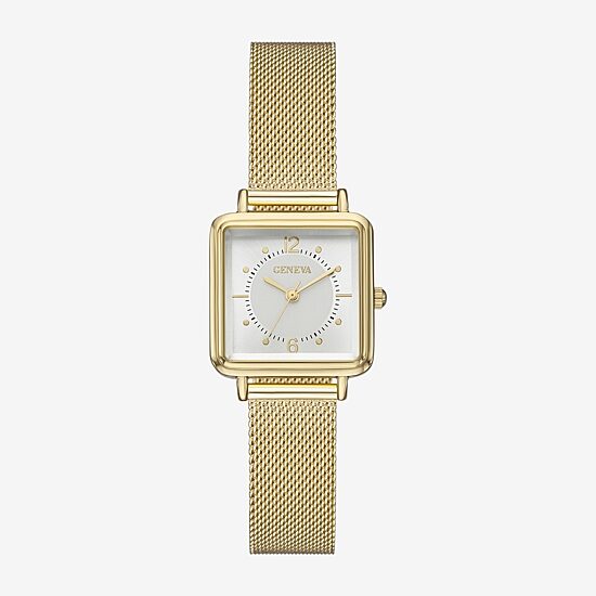 Geneva Womens Gold Tone Stainless Steel Strap Watch Fmdjm307