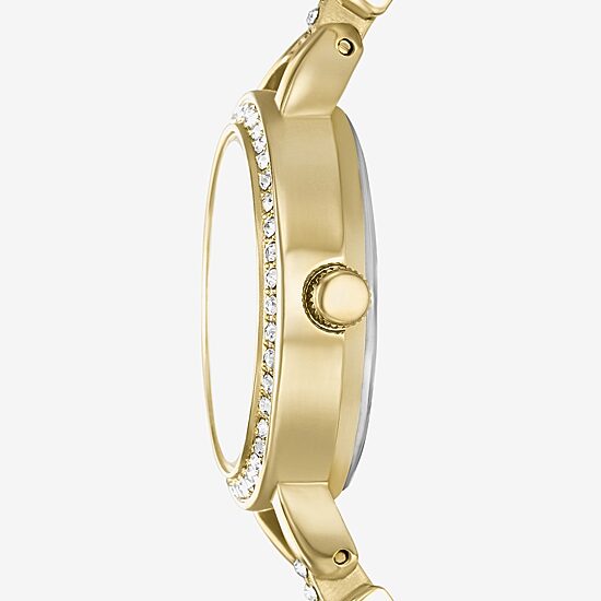 Geneva Womens Crystal Accent Gold Tone Bracelet Watch Fmdjm314