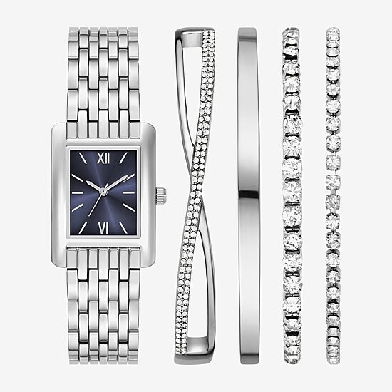 Womens Silver Tone 5-pc. Watch Boxed Set Fmdjset362