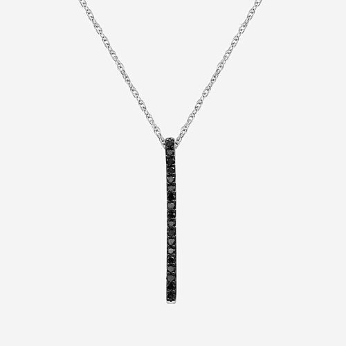 Womens 3/8 CT. T.W. Natural Black Diamond Sterling Silver Round 18 Inch Pendant Necklace, One Size
