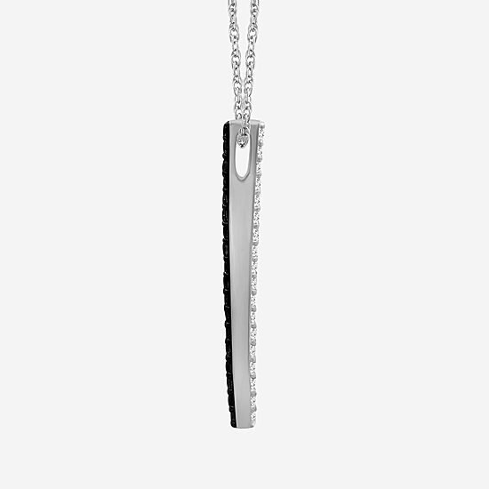 Womens 3/8 CT. T.W. Natural Black Diamond Sterling Silver Round 18 Inch Pendant Necklace