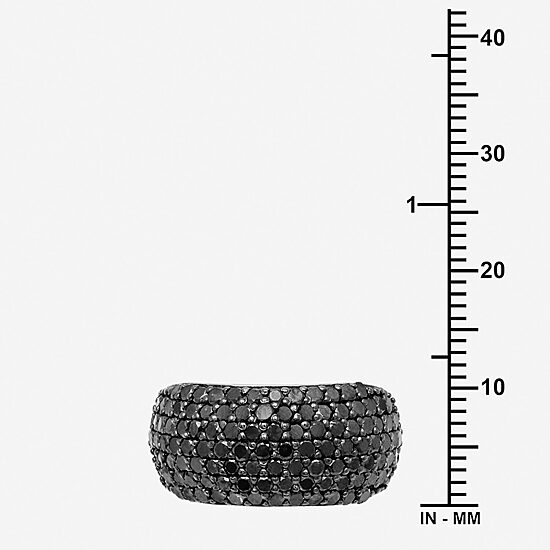 Womens 2 CT. T.W. Natural Black Diamond Sterling Silver Round Cocktail Ring