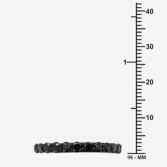 Womens 1 CT. T.W. Natural Black Diamond Sterling Silver Round Band
