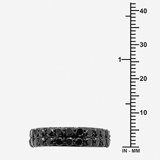 Womens 2 CT. T.W. Natural Black Diamond Sterling Silver Round Band