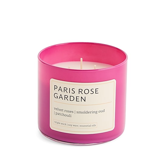 Distant Lands 14oz Paris Rose Garden 3-Wick Scented Jar Candle
