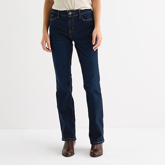Liz Claiborne Sara Womens Mid Rise Bootcut Jean