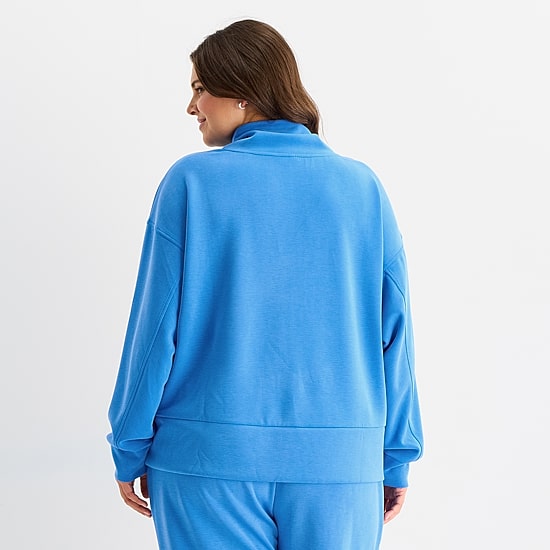 Stylus Womens Plus Funnel Neck Long Sleeve Sweatshirt