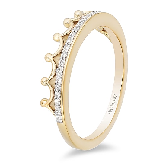 Womens 1/10 CT. T.W. Natural White Diamond 10K Gold Princess Wedding Band