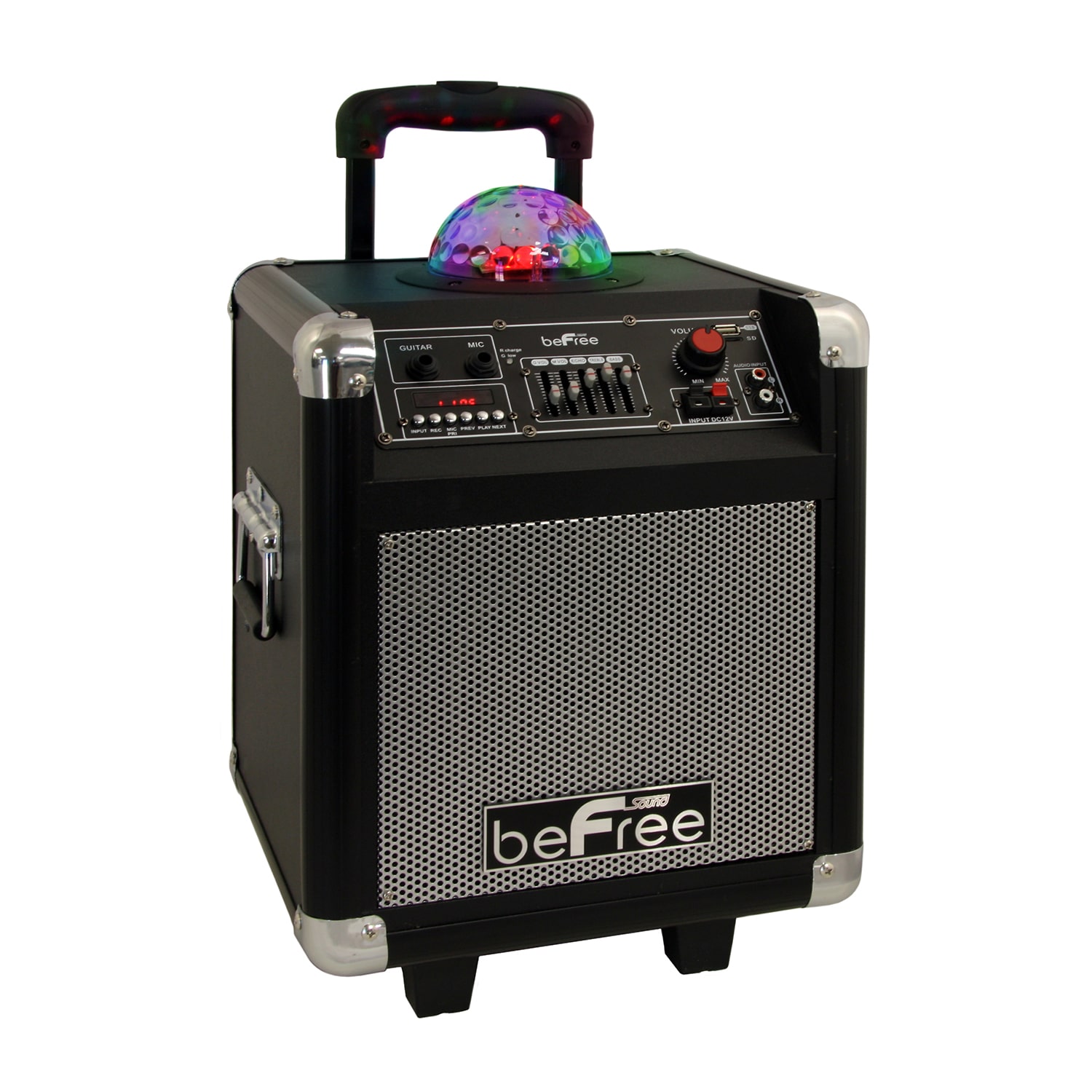 beFree Sound Sleek 10 Inch Professional Portable Bluetooth PA Speaker with Remote Control, Microphone, FM Radio, SD and USB Inputs