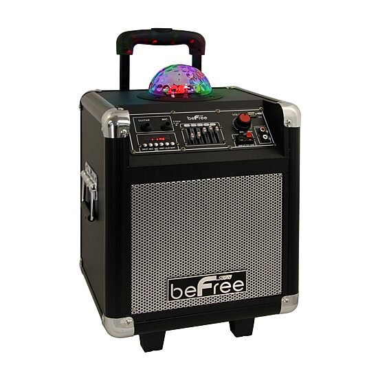 beFree Sound Sleek 10 Inch Professional Portable Bluetooth PA Speaker with Remote Control, Microphone, FM Radio, SD and USB Inputs