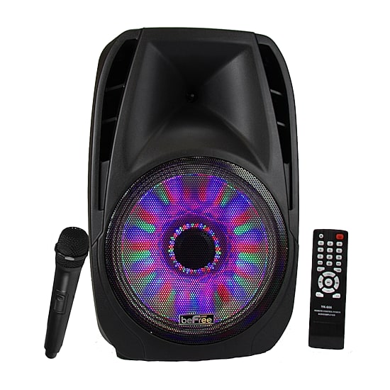 beFree Sound 15 Inch Bluetooth Tailgate Speaker with Sound/Volume Reactive Lights