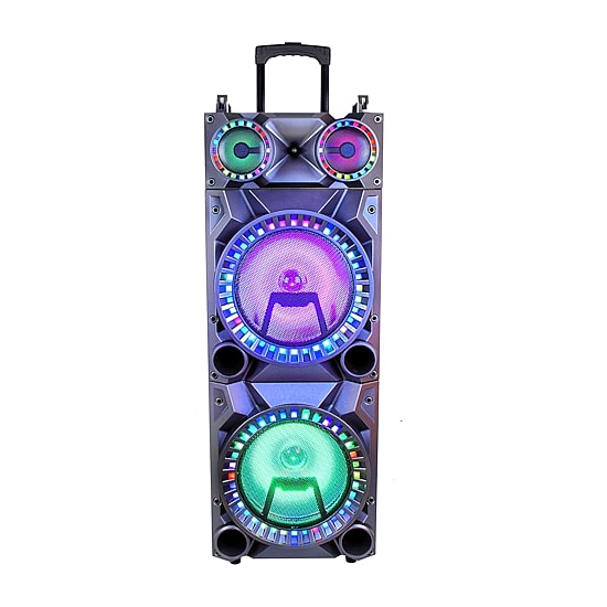 BeFree Sound Rechargeable Bluetooth 12inch Double Subwoofer Portable Party Speaker