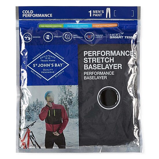 St. John's Bay Mens Performance Stretch Heiq Technology Thermal Pants