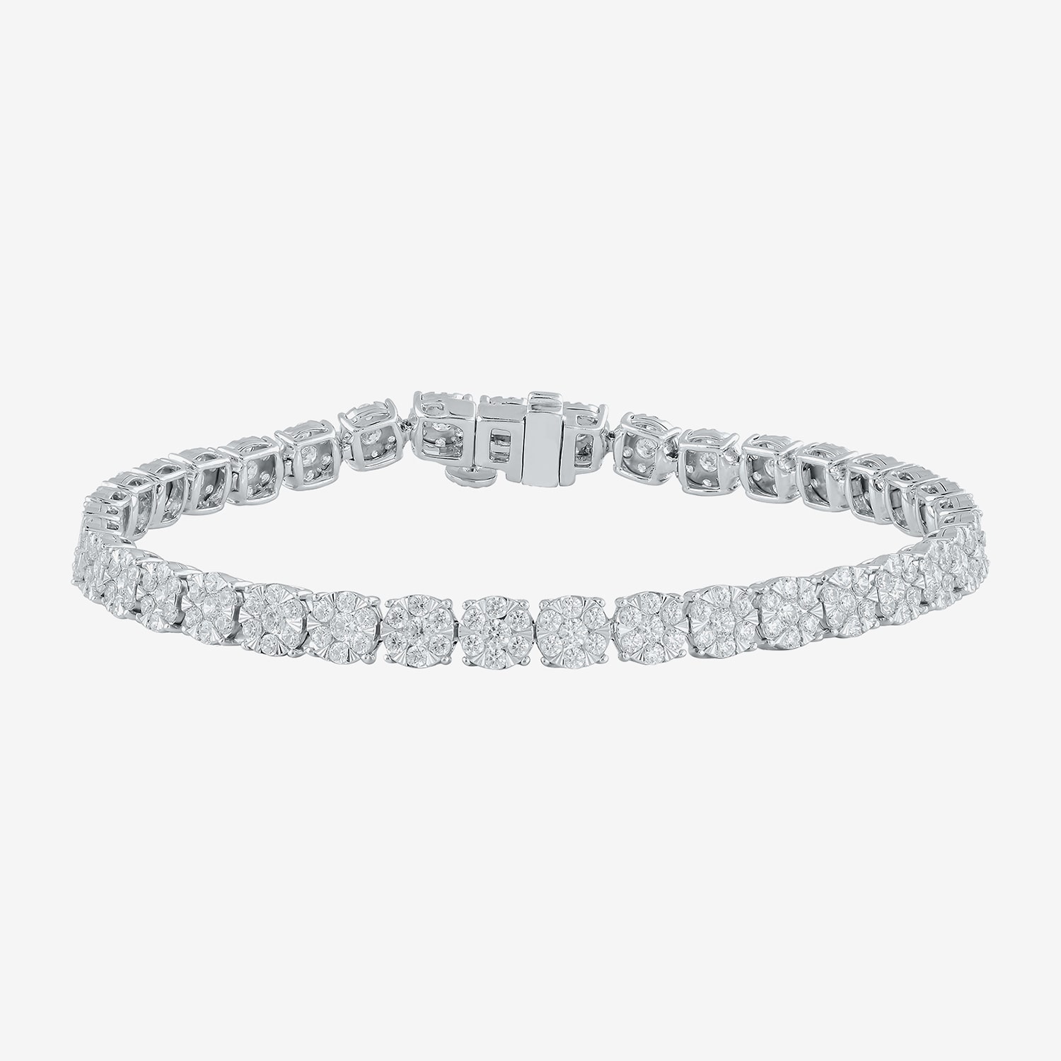(H-I / I1) Womens 4 CT. T.W. Lab Grown White Diamond 10K Gold 7.25 Inch Tennis Bracelet