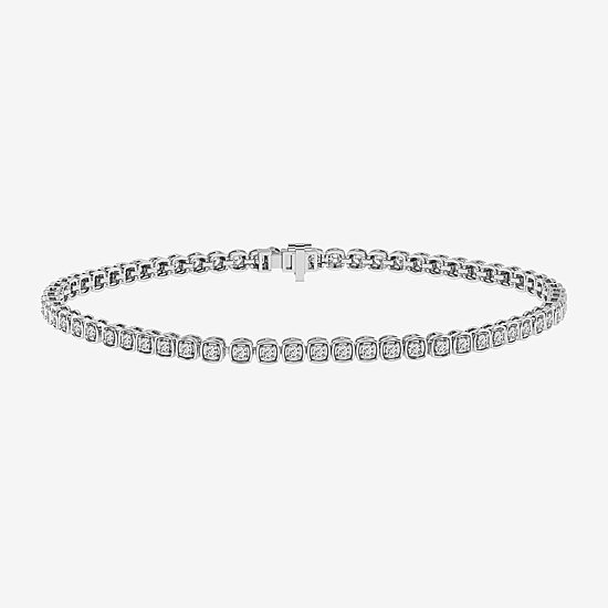 (H-I / I1) Womens 1 CT. T.W. Lab Grown White Diamond 10K Gold 7.25 Inch Tennis Bracelet