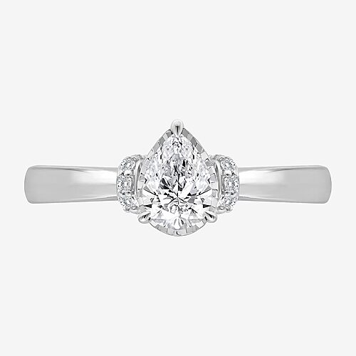Modern Bride (i / I1) Womens 1 Ct. T.w. Lab Grown White Diamond 10k Or 14k Gold Pear Solitaire Engagement Ring