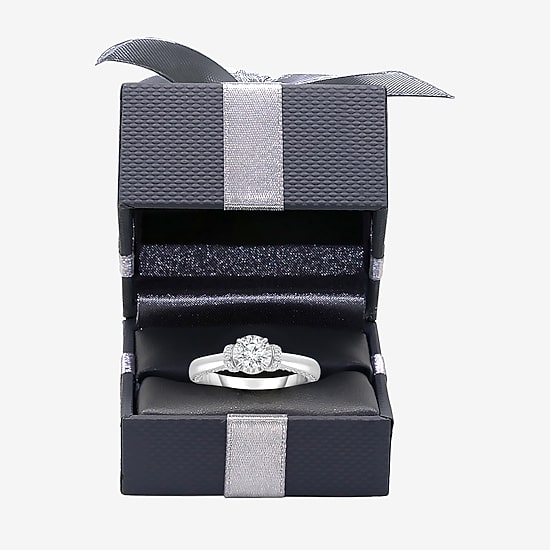(I / I1) Womens 1 CT. T.W. Lab Grown White Diamond 10K Gold Round Solitaire Engagement Ring