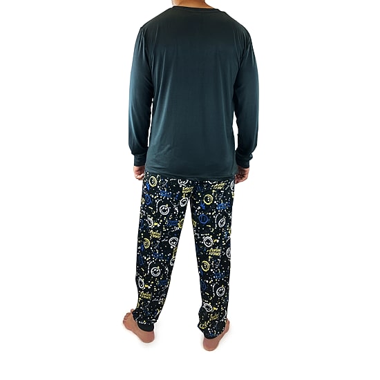 SmileyWorld Mens Crew Neck Long Sleeve 2-pc. Pajama Set