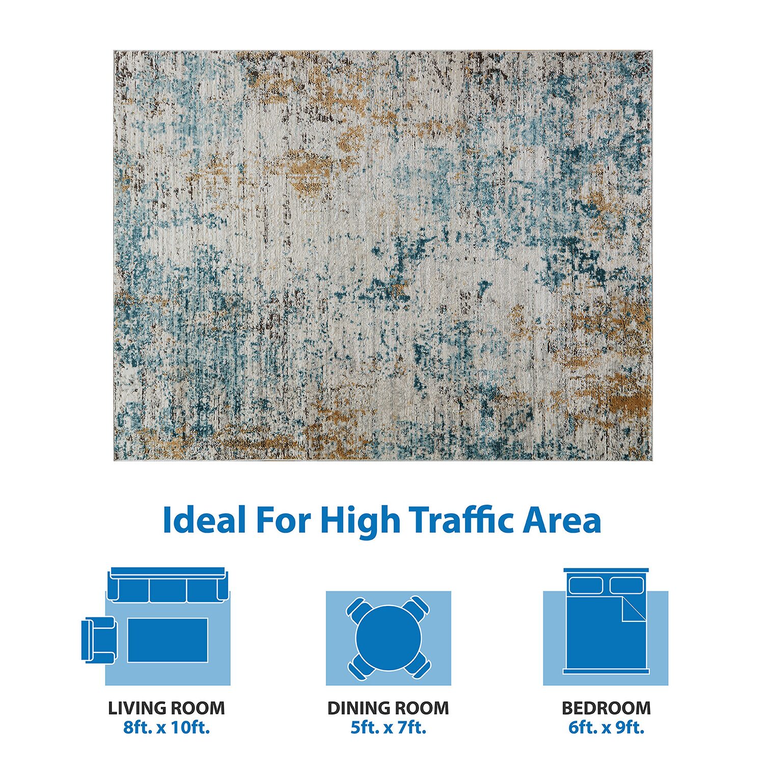 Madison Park Amelia Abstract Machine Woven Skid Resistant Indoor Rectangular Area Rug
