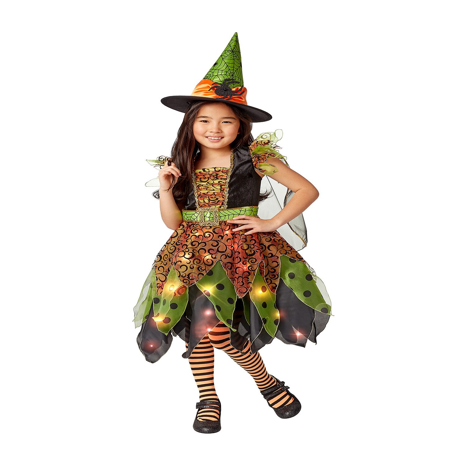 Little & Big Kid Girls Witches Wizards Light-Up Fairy 2-pc. Costume