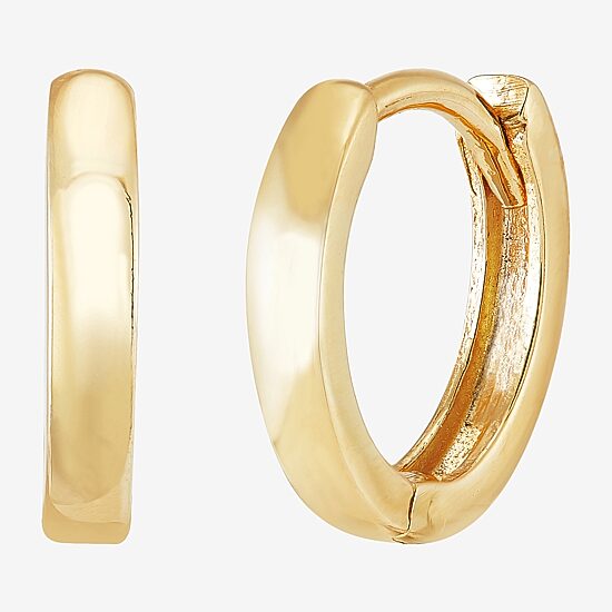 Girls 14K Gold 9.5mm Round Hoop Earrings