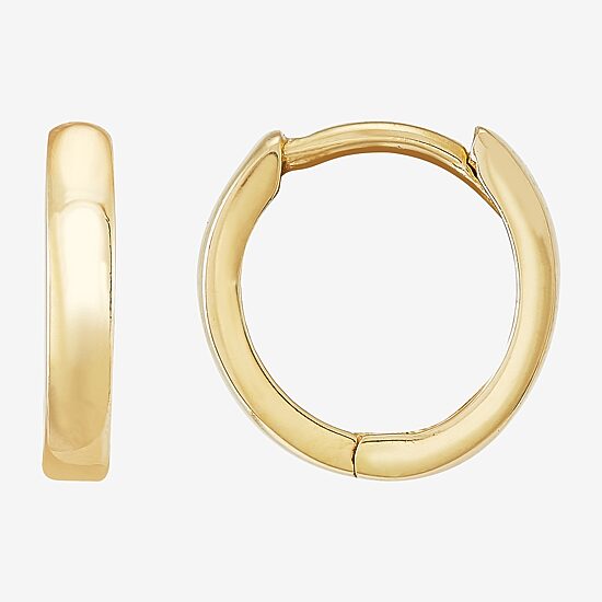 Girls 14K Gold 9.5mm Round Hoop Earrings