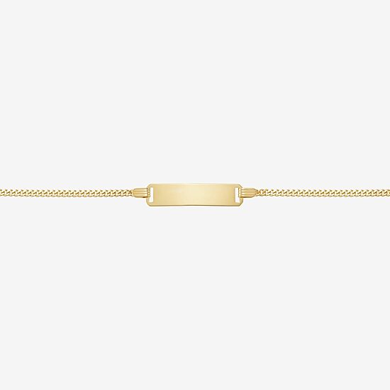 Girls 14K Gold 5 1/2 Inch Solid Curb Id Bracelet