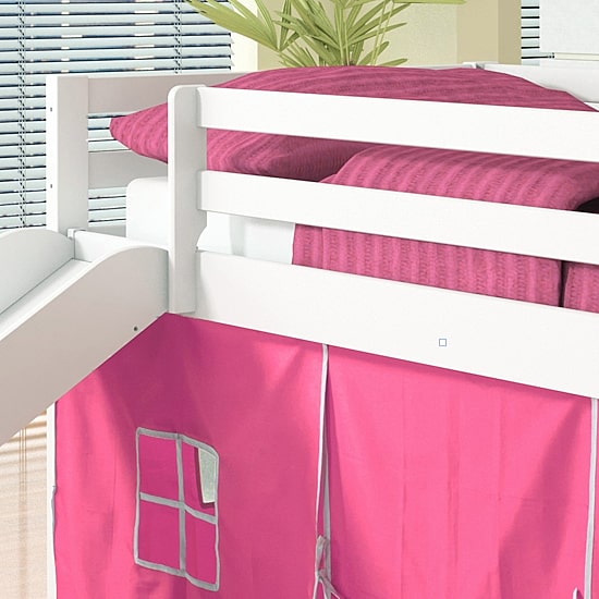 Tent Twin Low Loft Bed with Slide & Tent