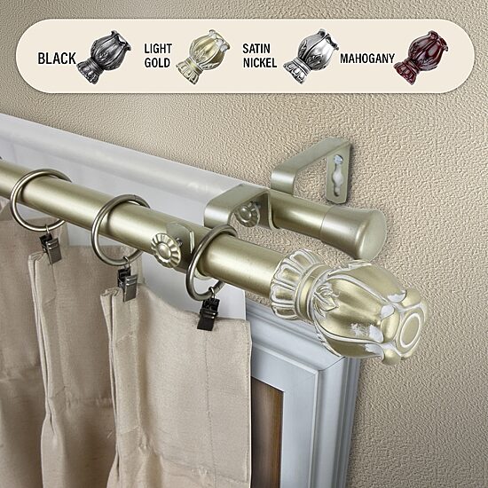 Rod Desyne Regent 1" Adjustable Double Curtain Rod
