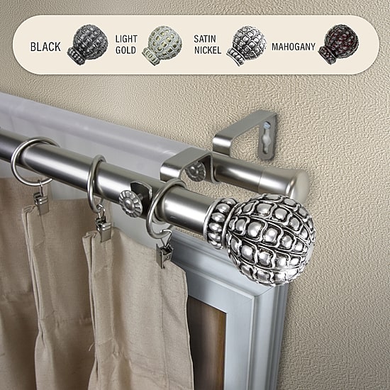 Rod Desyne Pod 1" Adjustable Double Curtain Rod