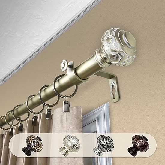 Rod Desyne Maple 1 IN Adjustable Curtain Rod