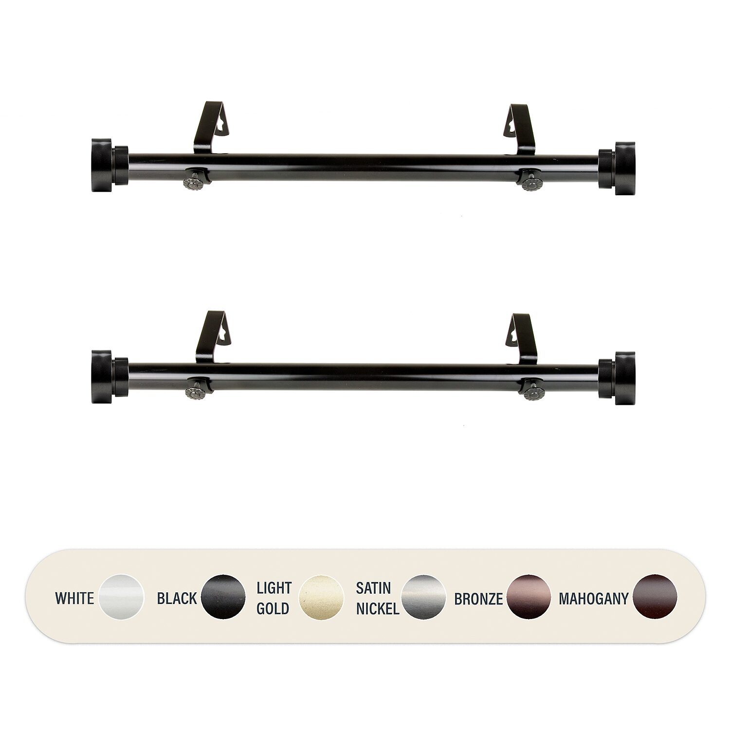 Rod Desyne (Set Of 2) Basic Side 1 Adjustable Curtain