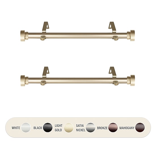 Rod Desyne (Set Of 2) Basic Side 1 IN Adjustable Curtain Rod