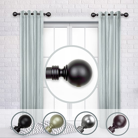 Rod Desyne (Set Of 2) Globe Side 1 in Curtain Rod