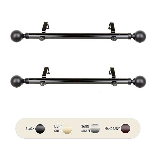 Rod Desyne (Set Of 2) Globe Side 1 in Curtain Rod