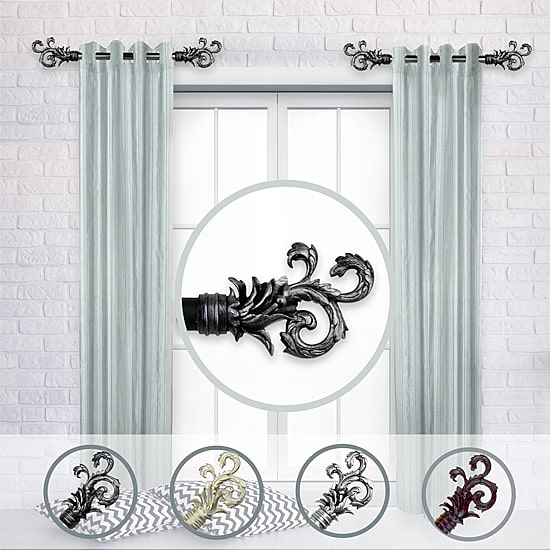 Rod Desyne (Set Of 2) Plume Side 1 IN Adjustable Curtain Rod
