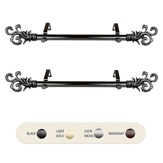 Rod Desyne (Set Of 2) Plume Side 1 IN Adjustable Curtain Rod