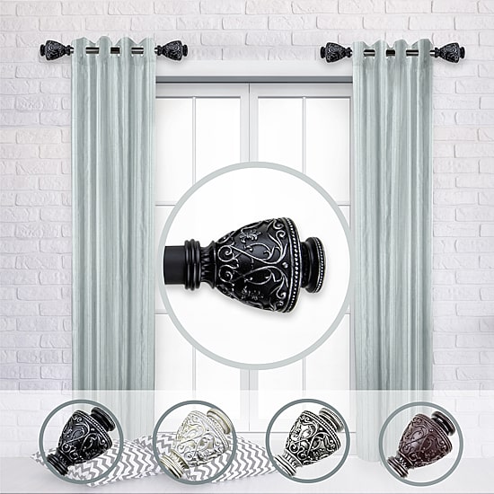 Rod Desyne (Set Of 2) Veda Side 1 IN Adjustable Curtain Rod