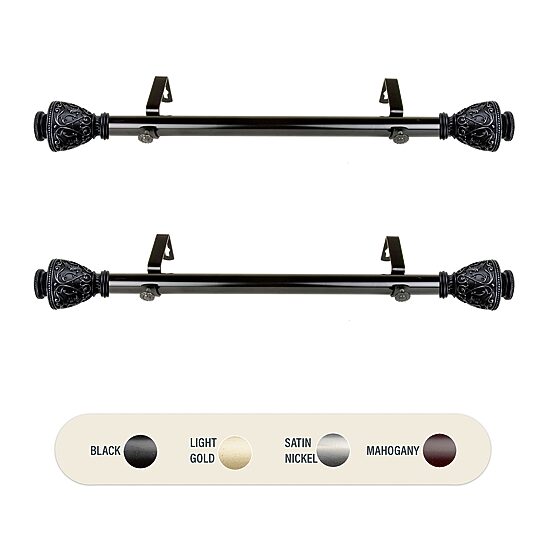 Rod Desyne (Set Of 2) Veda Side 1 IN Adjustable Curtain Rod