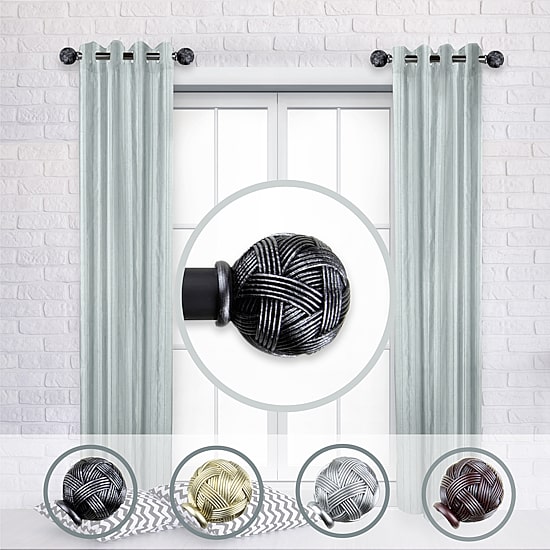 Rod Desyne (Set Of 2) Twine Side 1 IN Adjustable Curtain Rod