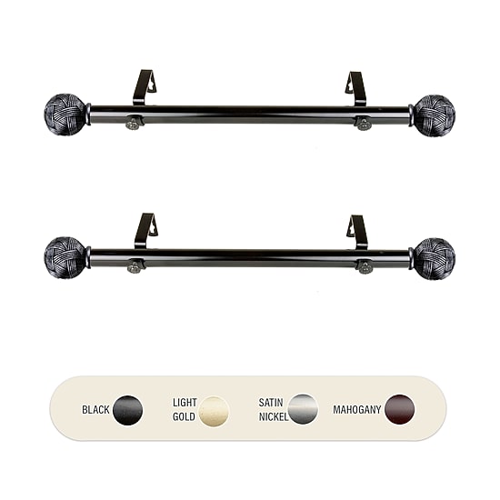 Rod Desyne (Set Of 2) Twine Side 1 IN Adjustable Curtain Rod