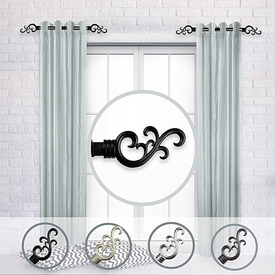 Rod Desyne (Set Of 2) Madeline Side 1 IN Adjustable Curtain Rod